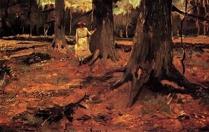 Винсент Ван Гог ранние работы Девочка в белом платье в лесу 1882г 